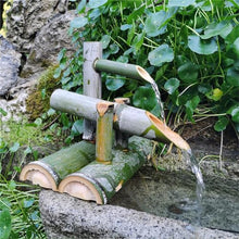 GenSDH Bamboo Water Fountain with Pump, Zen Fountain Kit Bamboo Pond and Garden Water Fountain,Handmade DIY Japanese Bamboo Feng Shui Water Fountain,65Cm