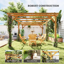 Outsunny 20' x 10' Outdoor Pergola Wood Gazebo Dark Brown