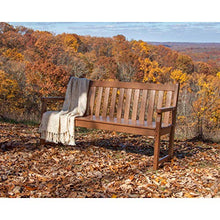 POLYWOOD Traditional Garden Bench, 3-Person, 48 Inch Wide, Outdoor Patio Bench, Composite Furniture for Porch, Dock, Slate Grey