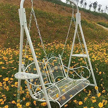 KYTGFH 2-4 Person Outdoor Porch Swing Garden Swing Outdoor Lounge Chair,Outdoor Iron Balcony Hanging Chair,Household Leisure Hammock Patio Swing for Yard,Lawn,Garden,Pool,Indoor
