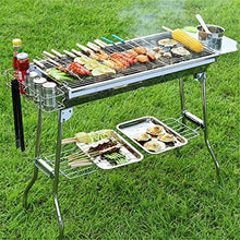 Outdoor Stainless Steel Charcoal Grill Barbecue Tool Portable Free Installation Handle Folding BBQ Cooking Grid for Park