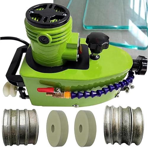 Qiokoith Electric Glass Edging Machine, 800W Portable Small Glass Edger Machine, for Marble Stone Tile (Green)