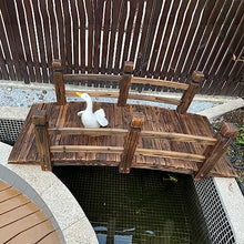 Natural Wood Pond Garden Bridge with Rail, Heavy Duty Outdoor Little Bridge/Footbridge Garden Decor, Decorative Bridges to Walk On, for Yard Creek