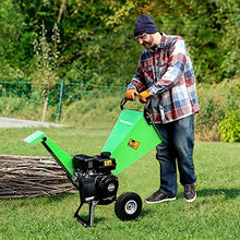 GARDENBEAUT R30 Wood Chipper 7HP Gas Powered, 3" Inch Max Cutting Diameter, All Steel Construction, Heavy Duty Shredder Mulcher 15: 1 Reduction
