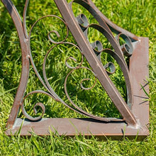 Zaer Ltd. Fancy Eiffel Tower-Inspired Two-Tiered Metal Plant Stand (Copper Brown, 9 Feet Tall)