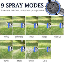 Feilx Garden Hose Nozzle Sprayer, Heavy Duty Metal Hose Nozzle with 9 Adjustable Patterns for Hand Watering Plants and Lawn, Car Washing, Pa (Color : Red)