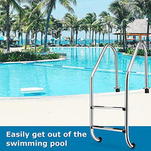 Etsuosy Inground Pool Ladder, 304 Stainless Steel, 2-Step with Handrail, 25.6 x 52.4 Inches, Anti-Slip Steps, 440 lbs Load Capacity