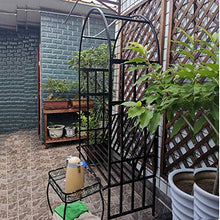NWHJ White Sturdy Steel Garden Arch Plant Support Trellis for Climbing Vines, Roses, Outdoor Black Metal Arbor with Bench Seats, Beautiful Scrollwork Decorative, Easy Assemble