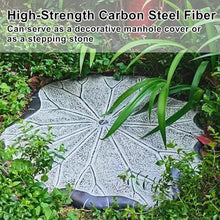 33.5in Lotus Leaf Decorative Manhole Cover, 22046lbs Heavy Duty Carbon Steel Fiber Stepping Stone for Outdoor Driveway, Yard, Patio
