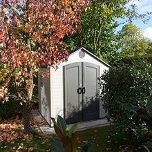 LIFETIME 6405 Outdoor Storage Shed with Window, Skylights, and Shelving, 8 by 10 Feet