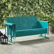 Crosley Furniture Bates 3-Person Retro Metal Outdoor Patio Sofa Glider