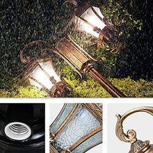 Post Lights Outdoor E27 Double Head 2.1M Retro Exterior Post Lantern Beveled Clear Glass High Pole Street Light Courtyard Waterproof Post Lighting Traditional Outdoor Landscape Post Light Pillar
