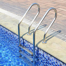 Swimming Pool Escalator 304 Stainless Steel Swimming Pool Special Ladder Frame 3-Level Non-Slip Water Ladder no Embedded/Silver / 50cm (Silver 50cm)