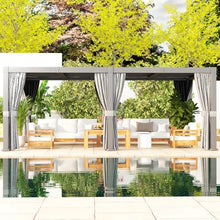 Aoxun Louvered Pergola 12' x 20' Outdoor Aluminum with Adjustable Roof Gray