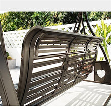 Garden Swing Chair Outdoor Patio Garden Balcony Outdoor Swing Chair Cast Aluminum Alloy Lazy Recliner Rocking Chair for 2 3 Person with Light Porc Swings