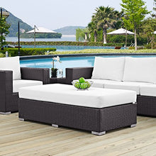 America Luxury - Outdoor Modern Contemporary Urban Design Rectangle Patio Balcony Ottoman White