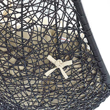 Modway Encase Wicker Rattan Outdoor Patio Swing Chair with Stand Black Beige