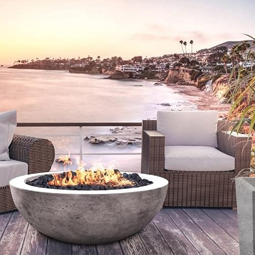 Lakeview Valley Bay 4 48-Inch Natural Gas Round Fire Bowl - Pewter - SCPH-404-4NG