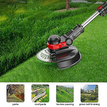 Hand Push Lawn Mower Cordless Lawn Mower, 3 in 1 Electric Lawn Mower Adjustable Telescoping Pole 90° Rotatable 20V7.5Ah Battery