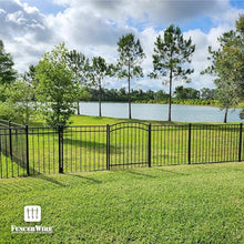 Fencer Wire Heavy Duty Arched Decorative Fence Gate, 5FT Height x 4FT Width Outdoor Fence Gate, Outdoor Anti-Rust Metal Steel Gate for Fencing Barrier, Garden Gate with Gate Lock
