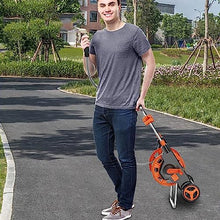 FYorbitH Garden Hose Holder Foldable Garden Hose Reel Cart, Mobile Garden Trolley with Wheels, with Hose Sprayer Nozzle and 50M/164Ft 1/2'' Hose, Fully Assembled Hose Reel Cart