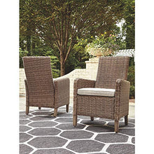 Signature Design by Ashley Beachcroft Wicker Arm Chair with Cushion, 2 Count Natural
