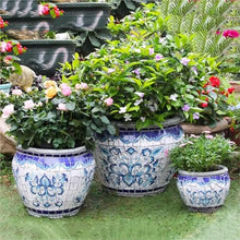 HANMENGYUAN Flower pots Large Flower Pots for Fence Planters Outdoor Outdoor Indoor(Blue)