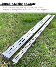 HYLOPGX Narrow 5cm Drain Cover, Stainless Steel Grate for Outdoor Channels, Removable Trench Drain Grate, Heavy-Duty Drainage Grills, Gold Finish, Ideal for Patios and Gardens