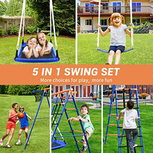 Kiriner 5-in-1 Heavy Duty Backyard Swing Set Orange & Blue