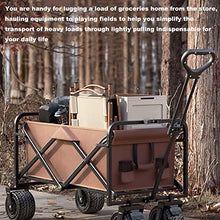 Camping Collapsible Wagon Cart 150L Large Capacity Garden Cart with Rotatable Rubber Wheels, Portable Trolley with Adjustable Handle & Net Pocket for Outdoor Activities,A