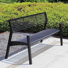 Park Patio Seat Garden Benches Park Chairs with Armrest, Durable Steel Frame Terrace Bench with Round Tube Backrest and Seats, Modern Leisure Chairs Garden Furniture Furniture