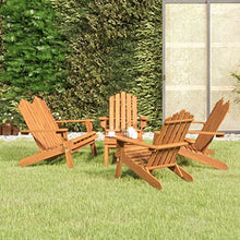 HKTMGDNG 5 Piece Solid Acacia Wood Adirondack Patio Lounge Set