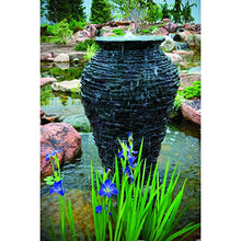 Aquascape Stacked Slate Urn Fountain Kit with Pump and Basin 32 Inches Tall Gray