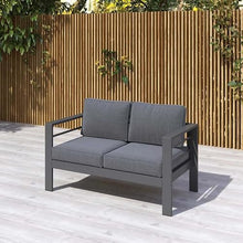 FansaFurn Outdoor Patio Furniture Loveseat Sofa, All-Weather Metal Aluminum Patio Couch with 5" Thick and Soft Cushion and Wide Arm, Outdoor Couch for Balcony, Porch, Backyard