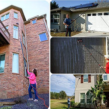 12-36ft Window Cleaning Pole, Water Fed Telescopic Brush, Extendable Photovoltaic Panel Cleaning Brushes, Solar Panel Cleaning Brush Can Spray Water,36ft/10.8m-35cmBrushhead