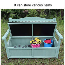 GQMYCDM Outdoor Storage Bench, Patio Storage Box, with Armrests and Backrests, Garden Furniture, Weatherproof Bench, for Garden, Home, Patio, Pools(Blue)