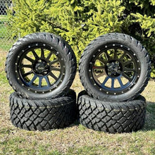 Huskey Parts Company Glossy Black Golf Cart Wheels/Tires Combo 23x10-14 Street Tire