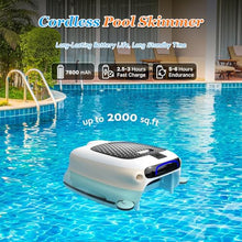 Robotic Pool Skimmer Cleaner, Cordless Automatic Pool Cleaning Robot with 10L Large Capacity and Anti-Stuck Foam for Efficient Cleaning