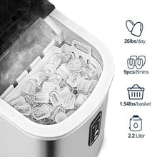 TEDILUVI Ice Maker Machine Countertop 26 Lbs in 24 Hours Electric and Compact Potable