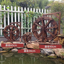 Wooden Water Wheel Fountain for Garden Patio Pond Pool, Vintage Outdoor Indoor Balcony Ornamental Waterfall Fountain, with Water Pump and Stand, fir Wood, 20cm, 30cm, 60cm,80cm