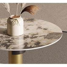 CHmrfvqtus Couch Side Table Slate Round Light Luxury Negotiation Table Small Meeting Office Leisure Decoration Coffee(60 * 75cm)