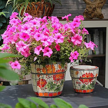 Creative Color Process Pattern Plant Pot Hand-Painted Large Ceramics Outdoor Flower Pot Villa Outdoor Garden Decor Plant Pot Courtyard Flowerpot Decor Landscape Bonsai External Planters ( 22CM)