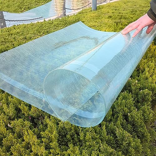 Polycarbonate Sheets All-Weather Outdoor Greenhouse Covering, Plastic Roofing Sheets Rainproof Insulation Protection(1.56x424m)