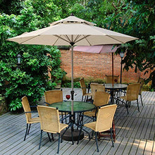 3WWWQMAA8 Outdoor Aluminum Patio Umbrella, Double Top Garden Parasol 9FT/2.7M Market Table Umbrella with Deck & Base for Deck, Pool, Beach (Color : Beige) (Khaki) (Beige)