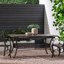 Industrial-Style Outdoor Dining Table with Weather-Resistant Iron Frame and Angled Tubular Legs - Perfect for Patios and Back Decks