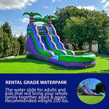 JumpOrange HeroKiddo 16’ Purple Tropical Water Slide Inflatable with Pool Purple Green