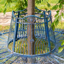 Zaer Ltd. International Victorian Style Round Metal Tree Bench in Victorian Style Paris 1968" (Cobalt Blue)