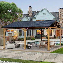 ANTSKU 12'x20' Hardtop Gazebo Yellow Brown
