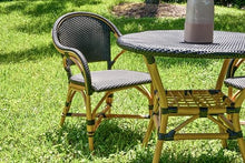 AFD Home Black Sierra Arm Chair Bistro Set, Round Table, 3-Piece Set for Patio and Outdoor Use