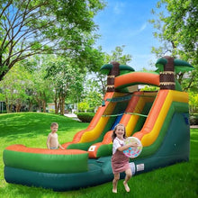 Pogo Bounce House 12FT Inflatable Water Slide with Blower, Tropical Jungle